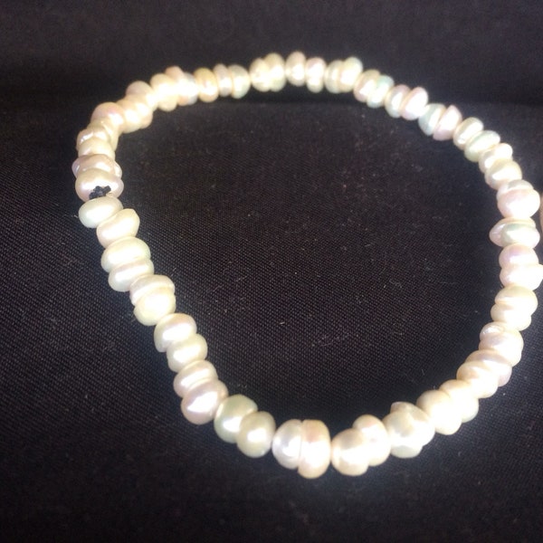 Real Fresh Water Pearl Bracelet, White Real Freshwater Pearl Bracelet, Salmon Real Freshwater Pearl Bracelet