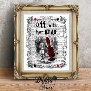 Digital Instant Print, Alice in Wonderland, Vintage Alice and the Queen of Hearts, Pillow transfer, t-shirt transfer, wall Decor Artwork