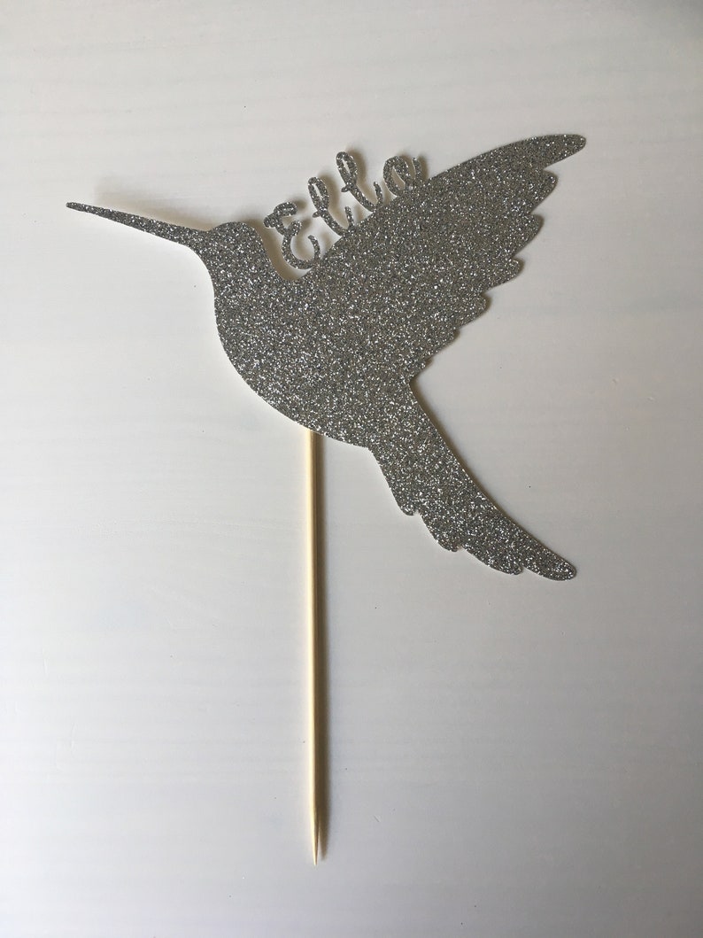 Hummingbird Cake Topper Glitter Cake Or Cupcake Etsy