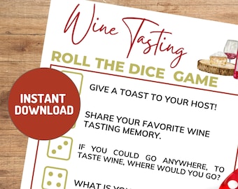 Wine Tasting Party Game: Roll the Dice, Bachelorette, Birthday (Instant Download)