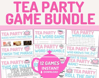 Tea Party Games Bundle: 12 Printable Activities (Instant Download)