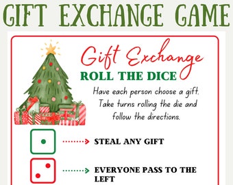 Christmas Gift Exchange Dice Game Etsy