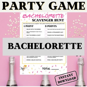Bachelorette Party Scavenger Hunt: Printable Drinking Game (Instant Download)