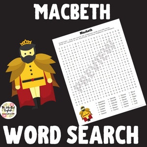 Shakespeare Macbeth Word Search Puzzle | Digital Download | Printable