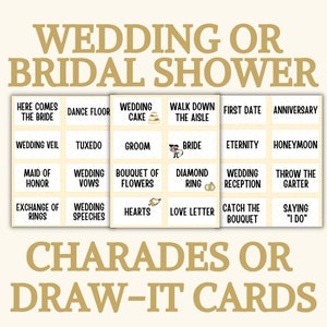 Juegos de despedida de soltera / Charadas o tarjetas Draw It / Actividades de boda / Descarga digital instantánea / Juegos de fiesta imprimibles / Juego para adultos y niños