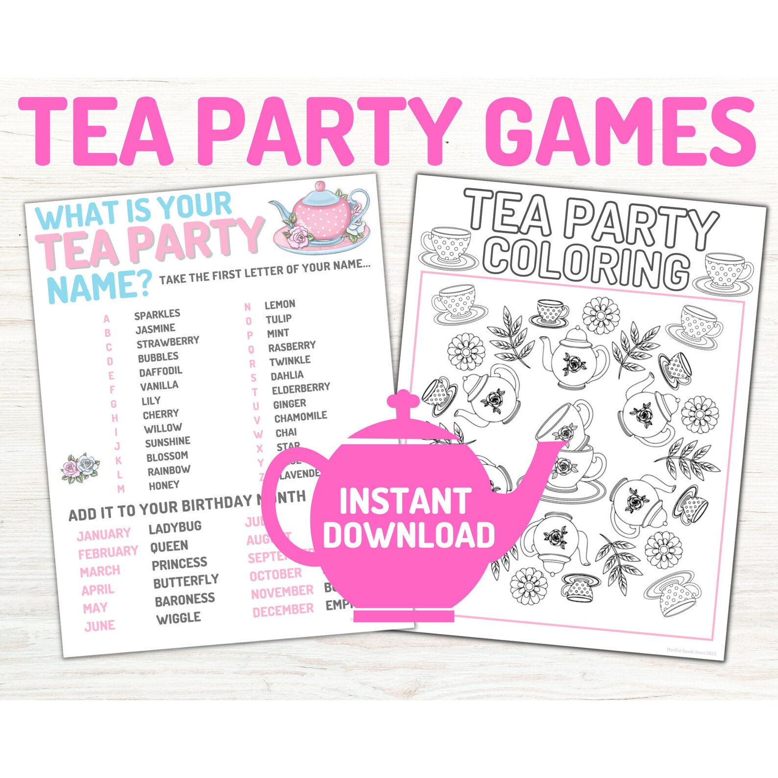 What's Your Tea Party Name, Birthday Games, Family Game Night