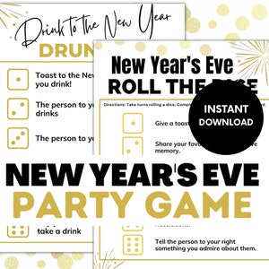New Year&#39;s Eve Roll the Dice Game | Game Night | Printable Party Game | Instant Digital Download | Office Party | Holiday Party | Icebreaker