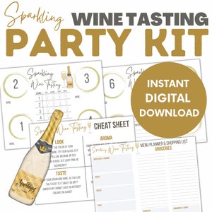 Sparkling Wine Tasting Party Kit: Printable Scorecard & Planner (Digital Download)