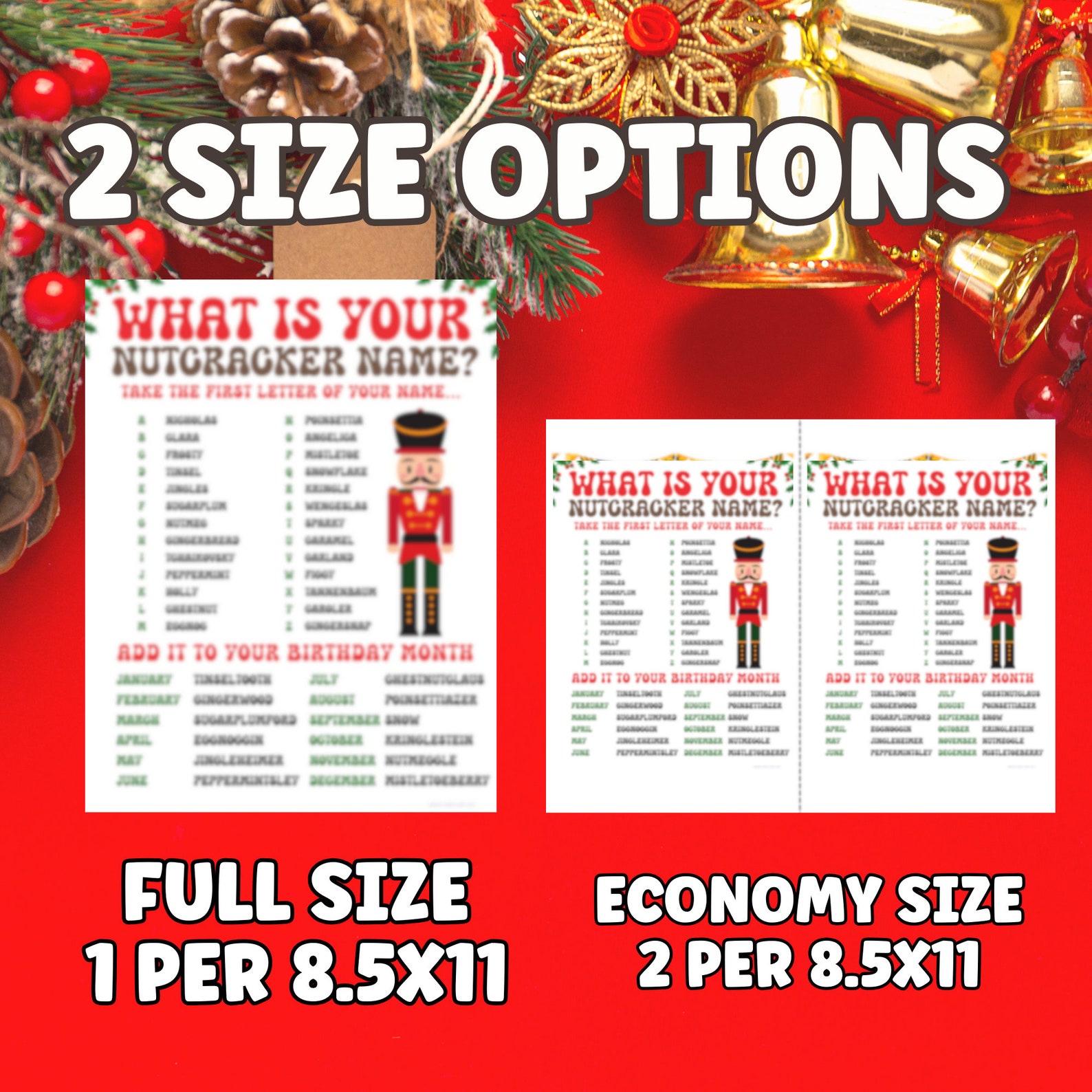 What is Your Nutcracker Name, Kids & Adults, Holiday Party Activities