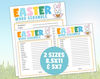 Easter Games, Easter Word Scramble, Easter Activities, Instant Download, Printable Games, Travel Games, Adults, Teens & Kids Games, Office