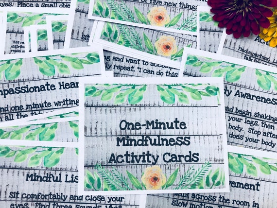 One-Minute Mindfulness Activity Cards: Farmhouse Design (Digital Download)