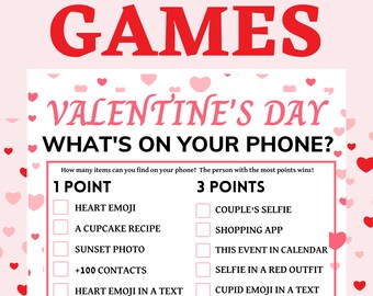 Valentine&#39;s Day Game: What&#39;s On Your Phone? (Printable PDF)