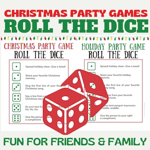 Christmas Holiday Roll the Dice Game: Printable Party Fun (Digital Download)