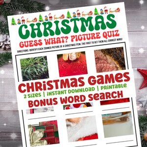 Christmas Guess What Game: Holiday Picture Quiz (Digital Download)