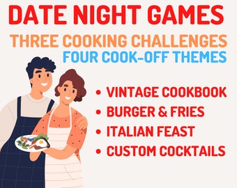 Date Night Cooking Competition, Printable Couples Games, Instant Download, Meal Recipes, Cook-Off, Love Challenge, Valentine's Day Games