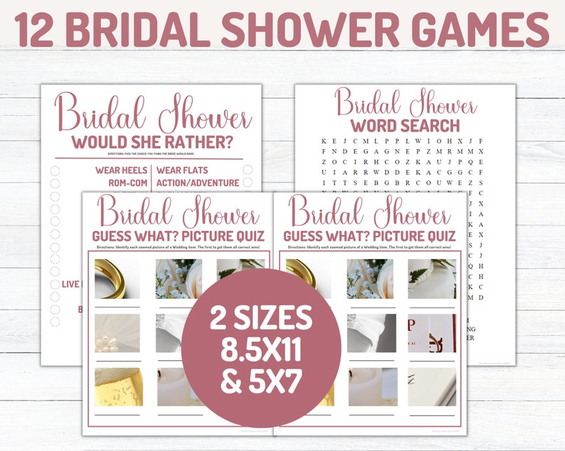 Bridal Shower Games, Rose Gold, Wedding Shower Activities, Instant