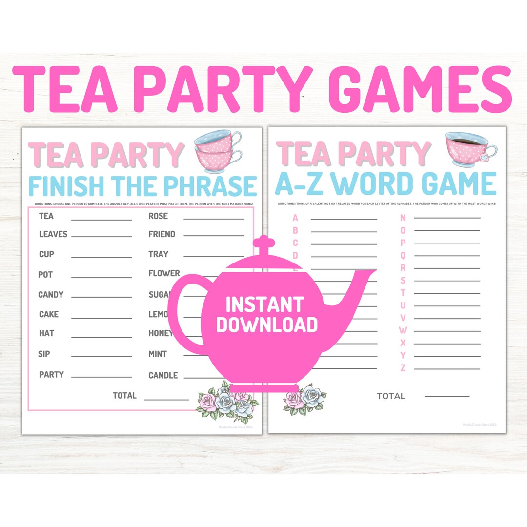 Tea Party Game, Birthday Party Games, Family Game Night, Printable ...