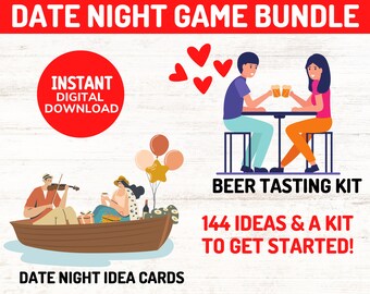 Date Night Idea Cards & Beer Tasting Kit (Printable Instant Download)