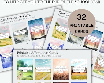 Teacher Affirmation Cards Printable, Funny End of Year Teacher Gift, Humorous Meditation