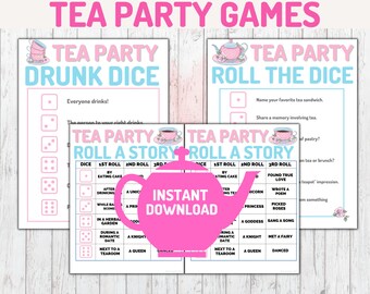 Tea Party Dice Games: Printable Family Games (Instant Download)