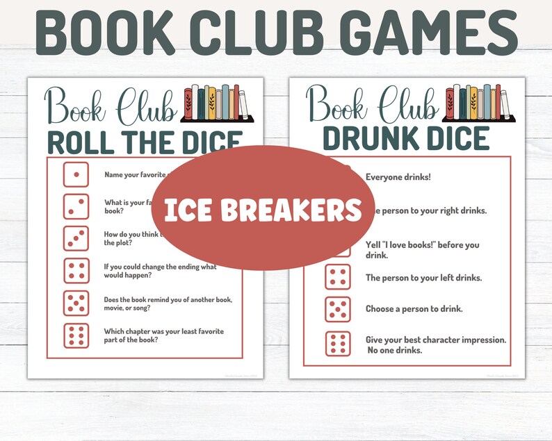 Book Club Game Bundle Printable Party Games Instant - Etsy