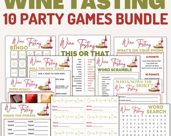 Wine Tasting Party Games Bundle: Bachelorette, Birthday (Printable, Instant Download)