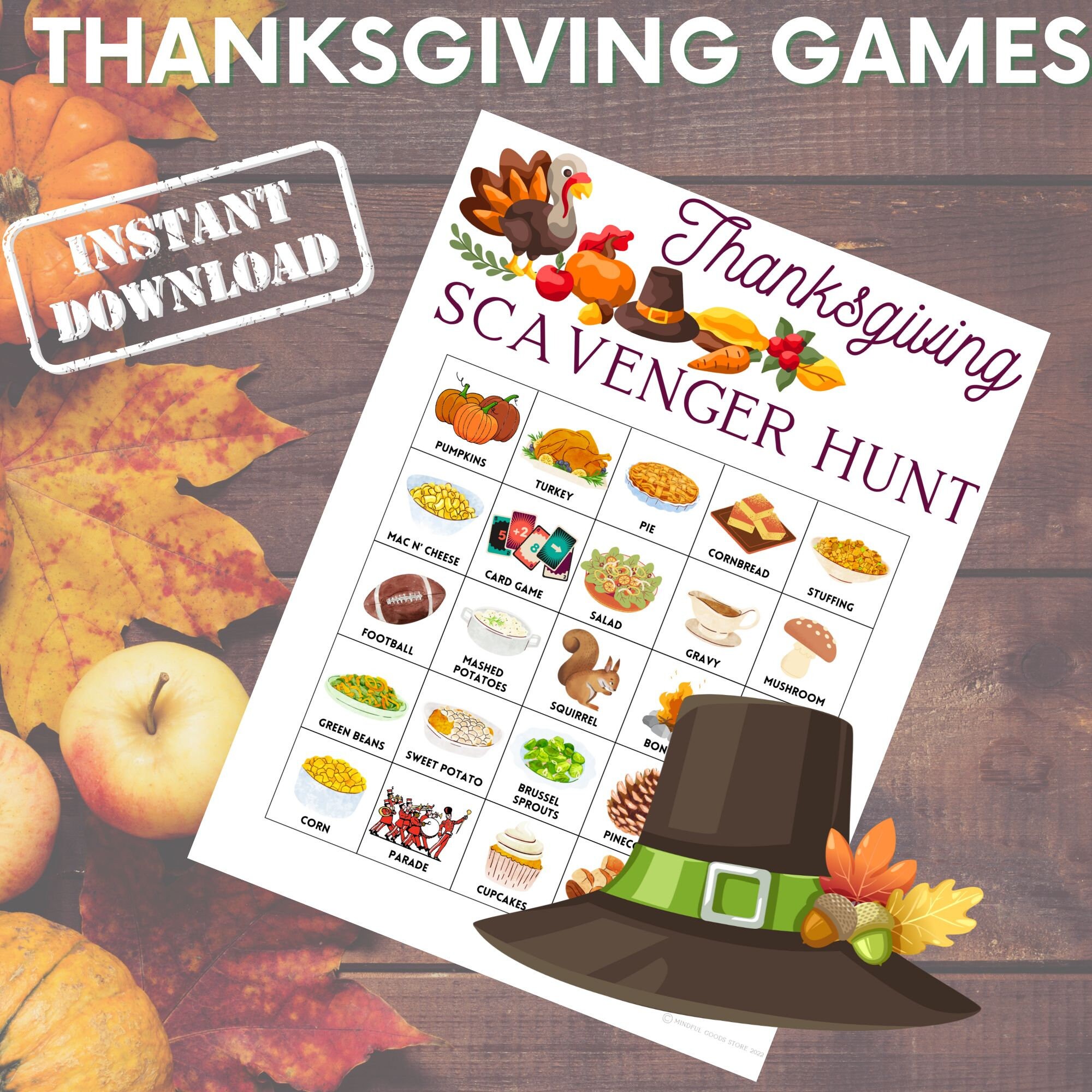 Thanksgiving Scavenger Hunt | Kids & Adult Games | Travel Games |  Girl's Trip | Family Vacation | Instant Download | Print and Digital