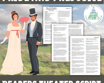 Pride and Prejudice Reader's Theater Script, Chapters 1-5, Classic Literature Lessons, High School English Lessons, Home School
