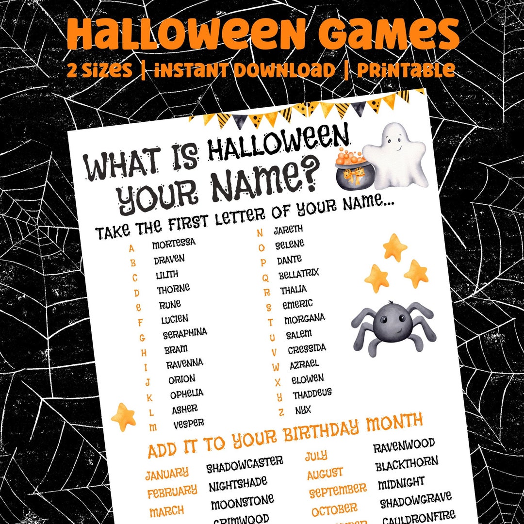 Printable Halloween Name Generator Game: Party Activity (digital ...