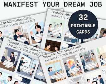 Affirmation Cards for Dream Job Manifesting, Printable Career Manifestation Cards