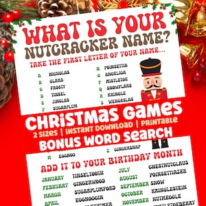 Nutcracker Name Game: Printable Christmas Party Activity (Digital Download)