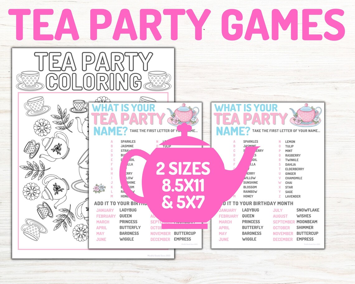 What's Your Tea Party Name, Birthday Games, Family Game Night ...