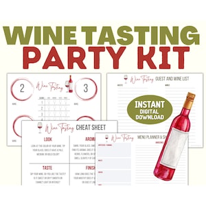 Wine Tasting Party Kit: Score Cards, Tips, and Guest List (Digital Download)