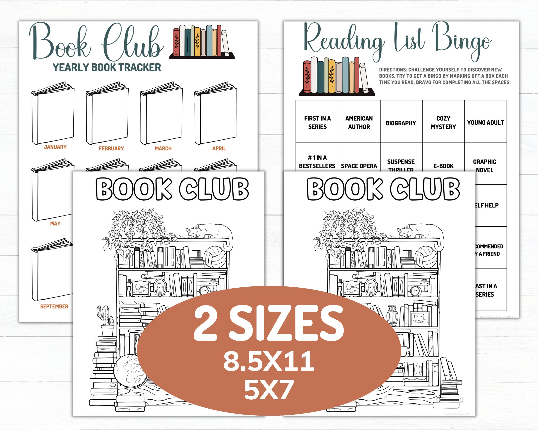 Book Club Journal and Reading Logs, Discussion Questions, Printable Instant  Download, Book Lover Gift, Reading Log Planner, Book Prompts 