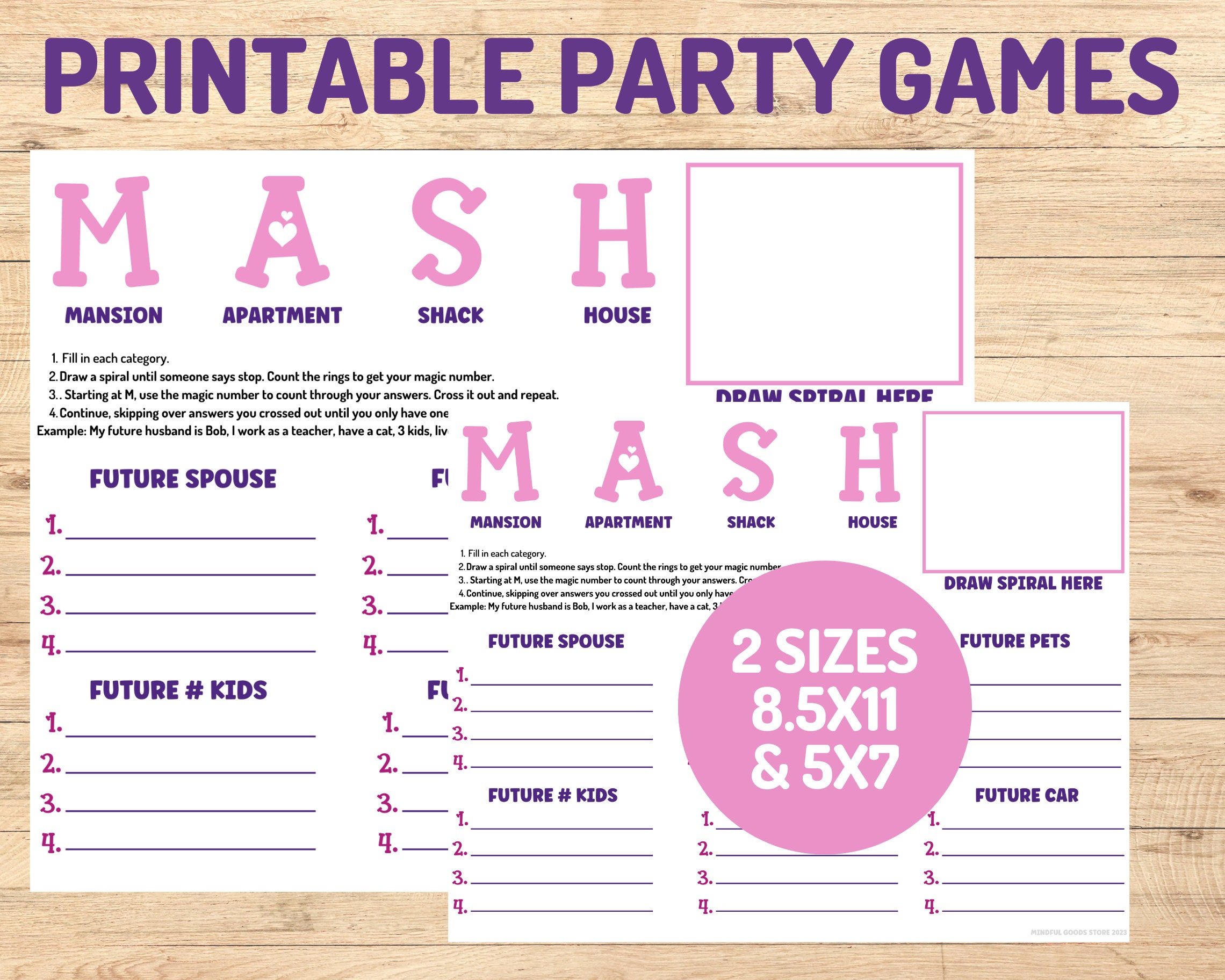 Slumber Party Games, Mash Printable Party Game, Birthday, Sleepover ...