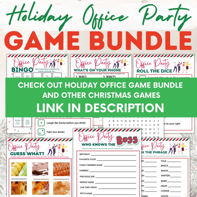 Holiday Office Party Game Find the Guest Bingo Printable Party Game