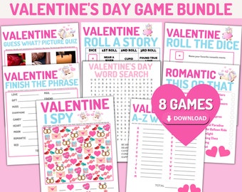 Valentine's Day Party Games, Printable Instant Download, Family Games for All Ages, Valentine's Day Couples Games, Office Party, Unicorn