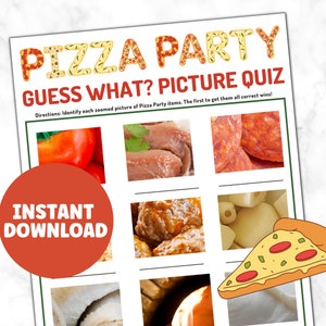 Pizza Party Game Bundle: Guess What Quiz & MASH (Instant Download)