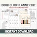Book Club Planner Bundle, Printable Instant Download, Book Lover Gift ...