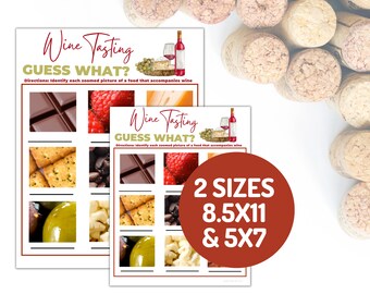 Wine Tasting Game: Guess What Food? Bridal Shower, Bachelorette (Instant Download)