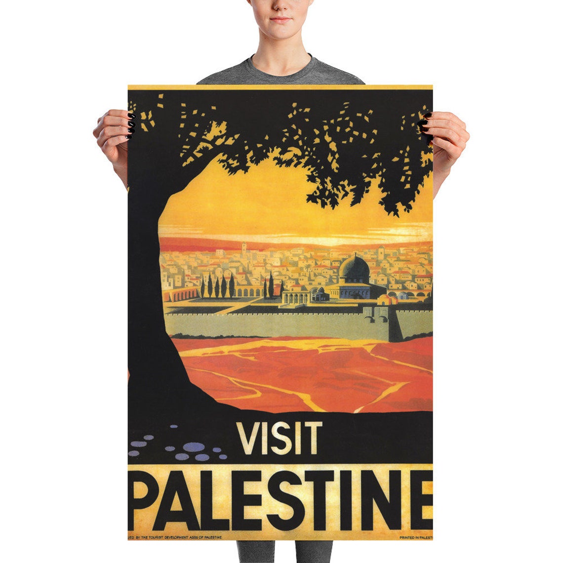 visit palestine vintage poster
