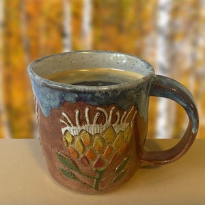 Geometric Flower Pottery Mug
