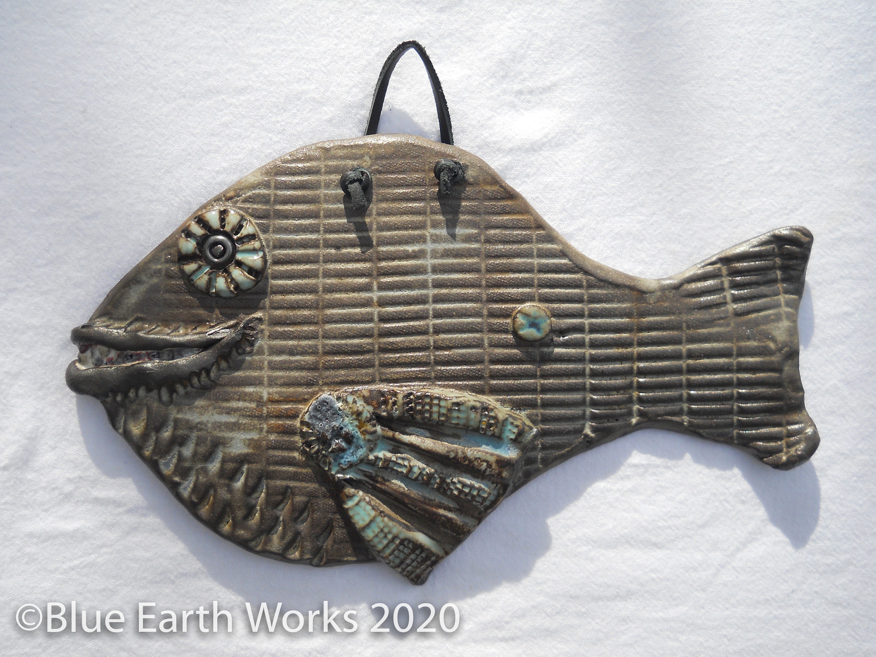 Handmade Ceramic Fish Wall Hanging Ready to Shipceramic Fish Ready to