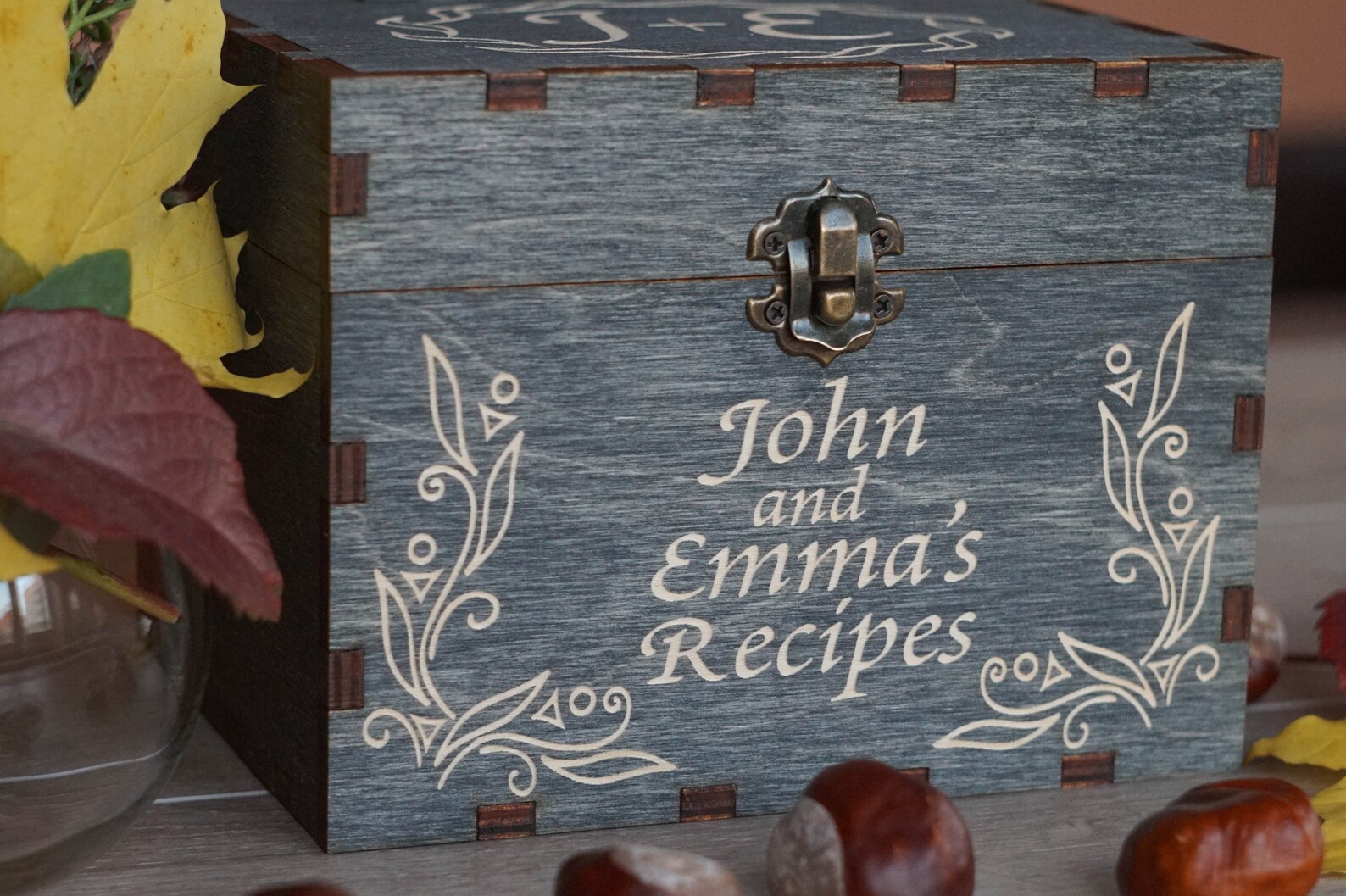 4x6 Recipe Box With Dividers and Recipe Cards Personalized Etsy