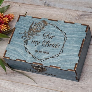 Scatola dei ricordi in legno personalizzata con proteasi, scatola dei ricordi in legno inciso, regalo di nozze personalizzato, regalo di fidanzamento, scatola di legno rustica per coppie