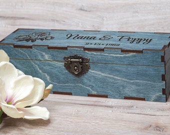 Caixa de vinho com rosas gravadas a laser, presente personalizado para cerimônia de casamento, presente de aniversário, presente de Natal, presente de noivado