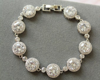 Vintage style Crystal bracelet, Wedding bracelet, Bridal  Bracelet, Wedding Jewelry, Art Deco Jewelry, 1920s bracelet  Bridesmaid jewelry