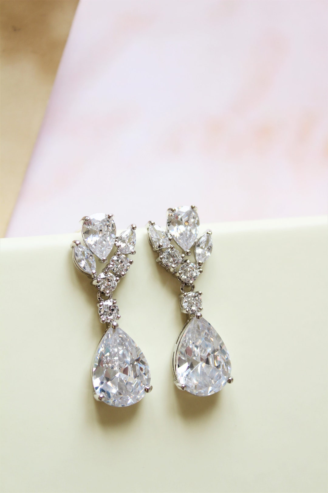 Bridal Jewelry Bridal Earrings Crystal Earrings Wedding - Etsy UK