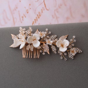 Gold Bridal Hair Comb ,Wedding Hair Comb, Wedding  Hair Piece, Leaf Bridal Headpiece, Floral Hair Comb ,  Wedding Hair Accessory, Gift