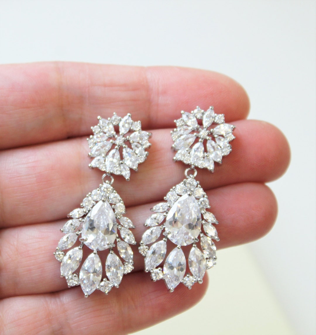 Bridesmaid Earring, Vintage Style Bridal Earrings, Art Deco Crystal